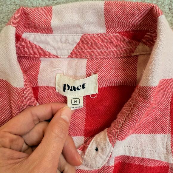 Pact Plaid Cotton Fireside Flannel Button-Down Shirt Womens Medium - Picture 2 of 5